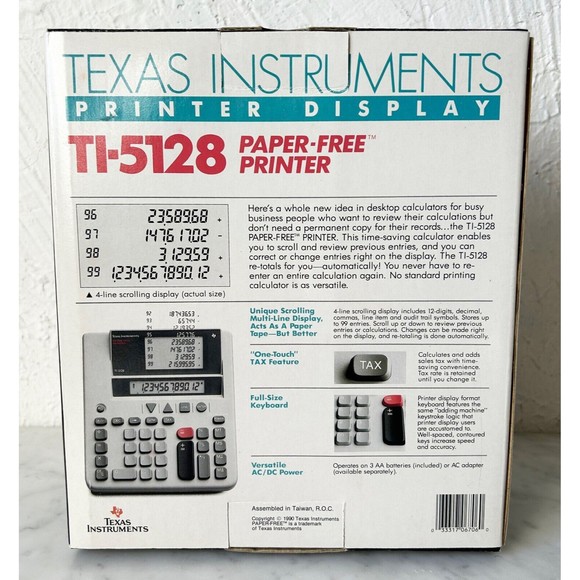 Texas Instruments Desktop Calculator Paper-Free TI-5128 + AC Adapter Works Great - Picture 4 of 13